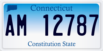 CT license plate AM12787