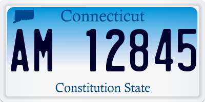 CT license plate AM12845
