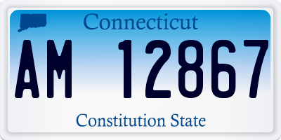 CT license plate AM12867