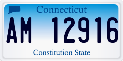 CT license plate AM12916
