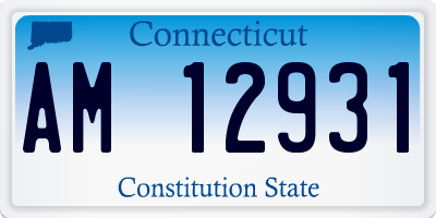 CT license plate AM12931