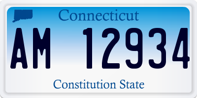 CT license plate AM12934
