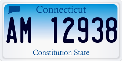 CT license plate AM12938