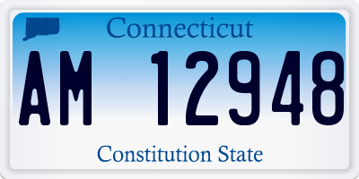 CT license plate AM12948