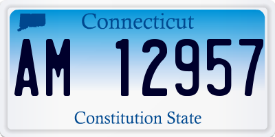CT license plate AM12957