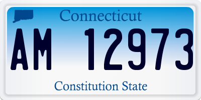 CT license plate AM12973