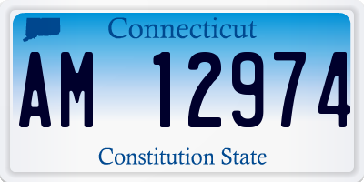 CT license plate AM12974