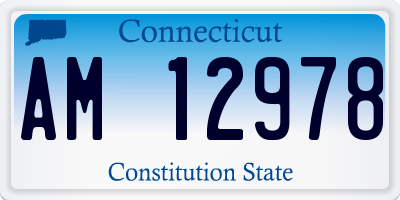 CT license plate AM12978