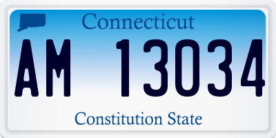 CT license plate AM13034