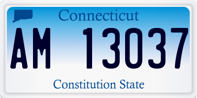 CT license plate AM13037