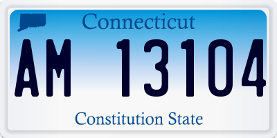 CT license plate AM13104
