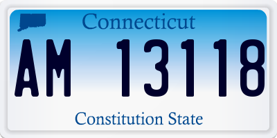 CT license plate AM13118
