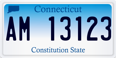 CT license plate AM13123