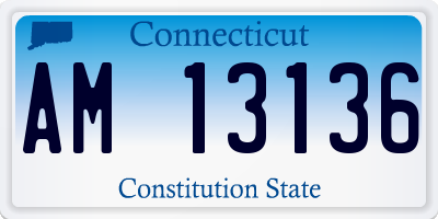 CT license plate AM13136