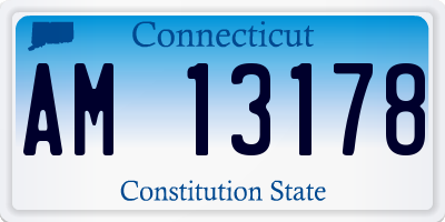 CT license plate AM13178