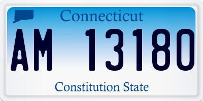 CT license plate AM13180