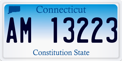 CT license plate AM13223