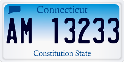 CT license plate AM13233