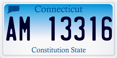 CT license plate AM13316