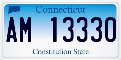 CT license plate AM13330
