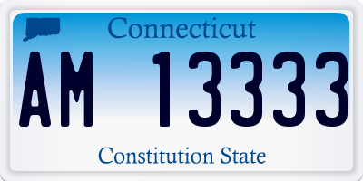 CT license plate AM13333