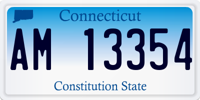 CT license plate AM13354