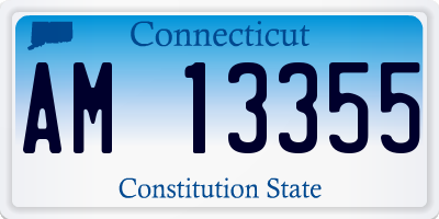 CT license plate AM13355