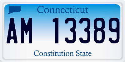 CT license plate AM13389