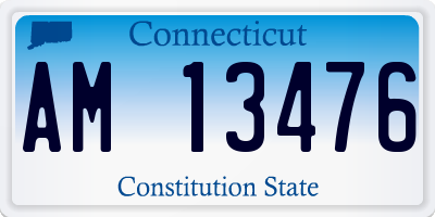 CT license plate AM13476