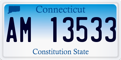 CT license plate AM13533