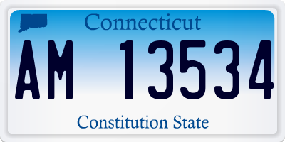CT license plate AM13534