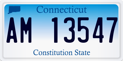 CT license plate AM13547