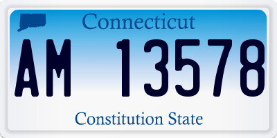 CT license plate AM13578