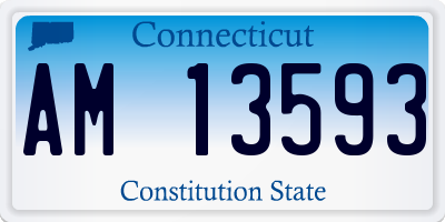 CT license plate AM13593