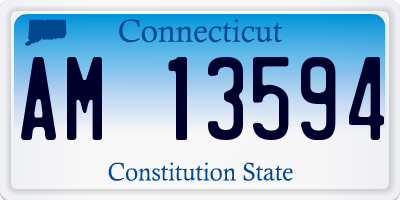 CT license plate AM13594