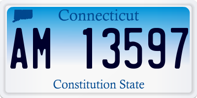 CT license plate AM13597