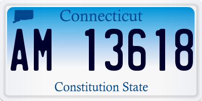 CT license plate AM13618