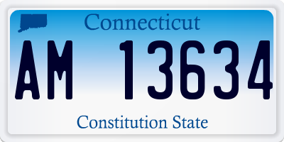 CT license plate AM13634