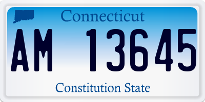 CT license plate AM13645