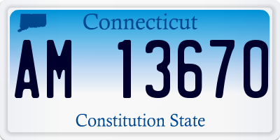 CT license plate AM13670