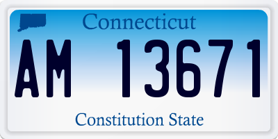 CT license plate AM13671