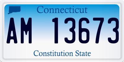 CT license plate AM13673
