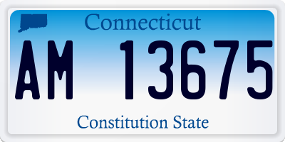 CT license plate AM13675