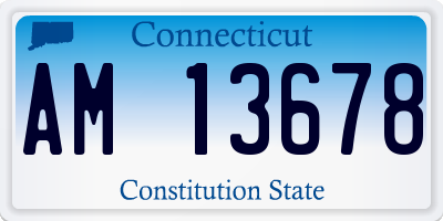 CT license plate AM13678