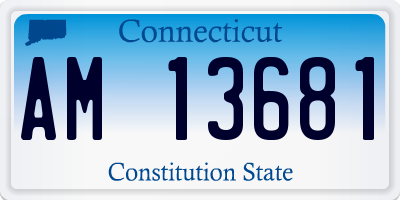 CT license plate AM13681