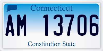 CT license plate AM13706