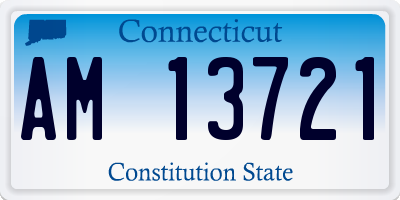 CT license plate AM13721