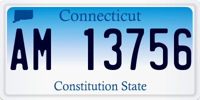 CT license plate AM13756