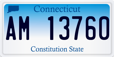 CT license plate AM13760