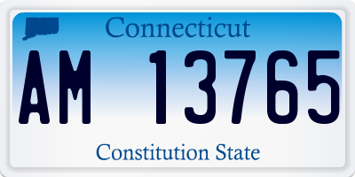 CT license plate AM13765